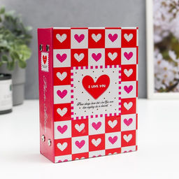 Фотоальбом для фотографий на 96 фото 10?15 см Сердца, любовь, 16.5?12.5?5 см, МИКС