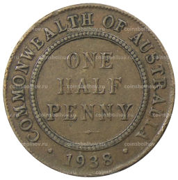 1/2 пенни 1938 года Австралия