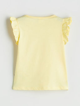 Bisiklet Yaka Bask?l? K?z ?ocuk Ti??rt