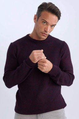 Standart Fit Normal Kesim Bisiklet Yaka Dokulu Basic Duz Triko Kazak - Defacto фото 2