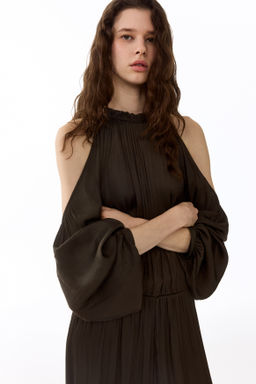Cold-shoulder satin jumpsuit - H&m фото 4