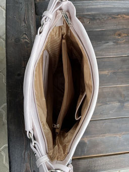 Женская сумка хобо из эко кожи 0012 Розовый - Kenguluna фото 6