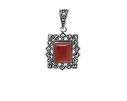 Подвеска из серебра агат, марказит, SL-AGA85