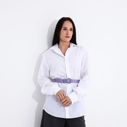 Ремень женский, ширина 3 см, пряжка со вставкой, цвет сиреневый - Simaland фото 3