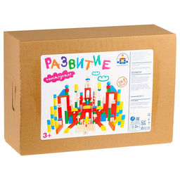 Конструктор деревянный Краснокамская игрушка «Развитие», 163 детали, без схемы для сборки