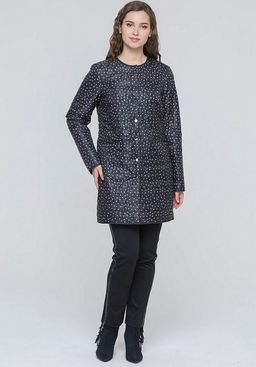 Куртка женская LS-P04320, 
т-синий/принт горох на синем