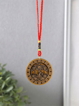 Цена за 2 шт. Подвеска металл, текстиль "Ба-гуа. Инь-ян, солнце и луна" 2 стороны 5,2х5,2х0,3 см