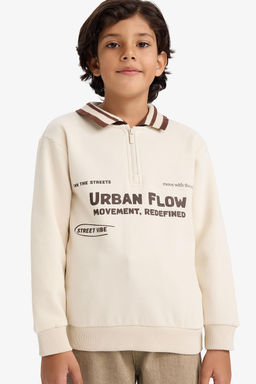 Polo Yaka Bask_l_ __i Yumu_ak T_yl_ Sweatshirt Erkek _ocuk - Defacto фото 4