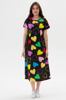 Платье женское из кулирки Миранда солнечное сердце макси