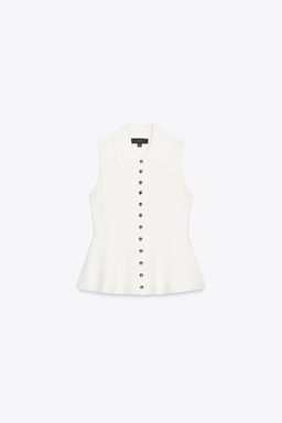 PEPLUM KNIT WAISTCOAT TOP - Zara фото 5
