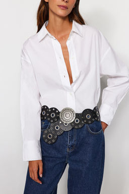 Kahverengi Troklu Suni Deri Kemer TEDAW24KE00000 - Trendyolmilla фото 3