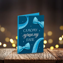 Мини-открытка "Самому лучшему папе (синяя)"