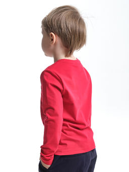 Лонгслив для мальчика с принтом UD 4050 красный - Mini maxi фото 2