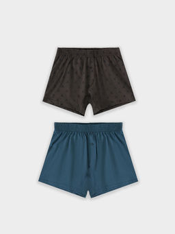 Трусы мужские шорты мультипак (2 шт.) в синем и коричневом цвете с мечами мечи на коричневом +темный сланец 411152-2 - Mark formelle фото 5