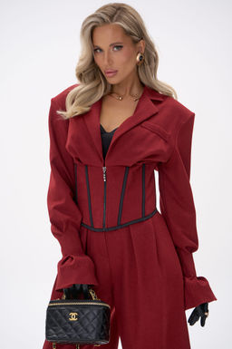 Пиджак  корсет Джуди (бордовый) - Эльза фото 14