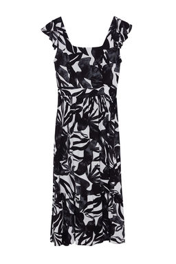 TRENDYOLMILLA Lacivert Cicek Desenli Kare Yaka A Kesim Viskon Midi Dokuma Elbise TWOSS20EL3331  фото 10