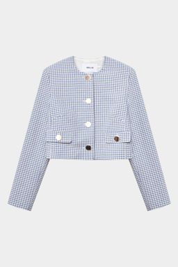 Жакет укороченный из твида с клапанами - Mollis фото 5