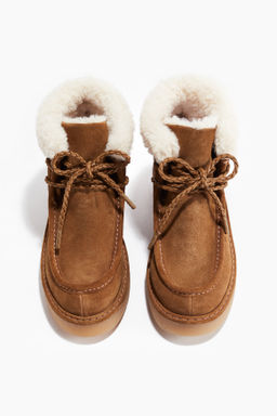 Botas c?lidas en serraje afelpado con cordones - H&m фото 5