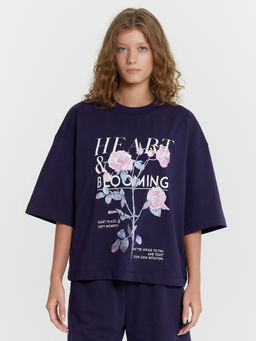 Комплект женский Mark Formelle футболка и шорты синий принт  фото 3