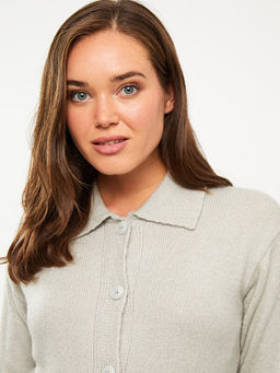 Polo Yaka D?z Uzun Kollu Hamile Triko H?rka