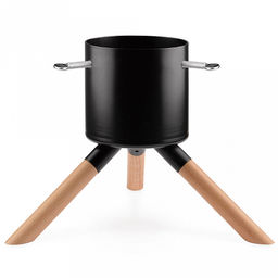 Подставка-чаша на ножках, для новогодней елки или новогодних композиций Финская, макс. высота дерева 1,5 м, размер ствола 3-9см, чаша для воды 1,4л, цвет черный, размер 33х28,8х23см, вес 1,5 кг, металл + дерево, в цветной коробке (Китай)