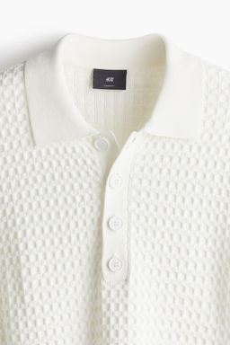 Regular Fit Waffle-knit polo shirt - H&m фото 8