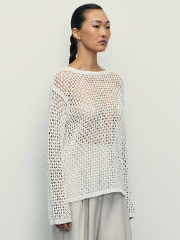 Свободный джемпер из хлопка / Zarina фото 4