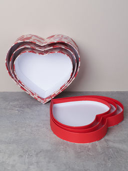 Коробка подарочная 3 штуки Сердце / 1159 /уп 24/16*18.3*7/18*20.3*8/20*22.3*9cm - ГалеонТрейд фото 4