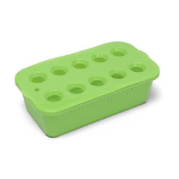 Цена за 2 шт. Ящик для выращивания зелёного лука, 29×16×8.5 см, 2.5 л, 10 лунок, пластик, зелёный, Greengo