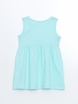 Bisiklet Yaka ?i?ekli K?z ?ocuk Elbise