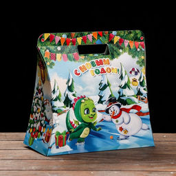 Цена за 5 шт. Подарочная коробка На катке 20,5 х 24 х 11,7 см