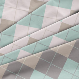 Комплект постельного белья Семейный, перкаль (Клетка Паддингтон, мятная) - Ивановотекстиль фото 2