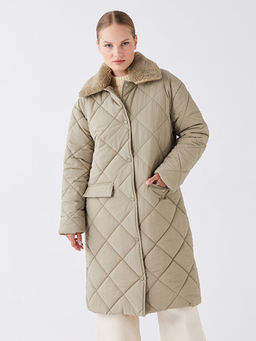 G?mlek Yaka Kapitone Uzun Kollu Kad?n ?i?me Mont - Waikiki фото 3