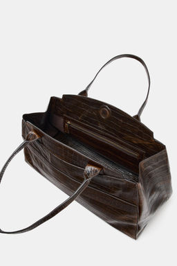 LEATHER MAXI CITY BAG - Zara фото 15