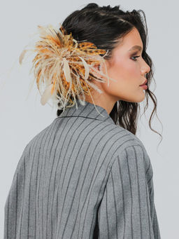 авторская Брошь с натуральным страусиным перьям премиального качества - Sahar art lab фото 5