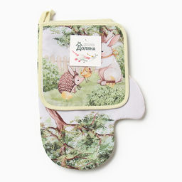 Набор кух. Доляна Зверьки: варежка 20х28 см, прихватка 17х17 см, 35% хл, 65% пэ  фото 13