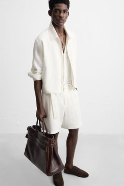 100% LINEN BERMUDA SHORTS WITH BELT - Zara фото 16