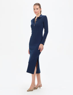 Lacivert Slim Fit _rme Elbise