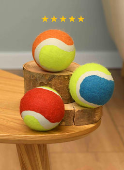Игрушка для собак, теннисный мяч, 6 см., 3 шт. PS048-1