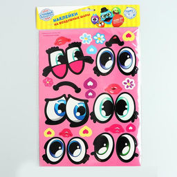 Наклейки для воздушных шаров Девчата, 3 листа 21 х 29,7 см