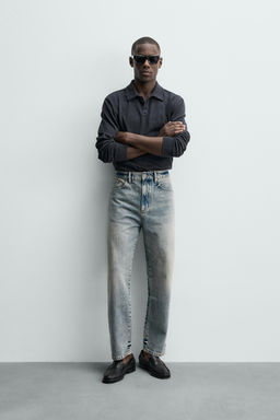 JEANS STRAIGHT ANKLE FIT / Azul medio