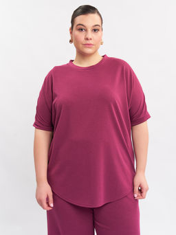 Блузка с молнией на плечах BL42906RED31