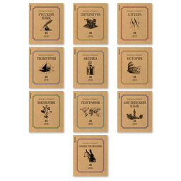 АКЦИЯ Цена за 1 шт. Комплект тетрадей общих ученических ErichKrause Bookinist, 48 листов, клетка/линейка, со справочным материалом (пакет 10 шт.)