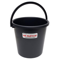 Ведро 10л с мерной шкалой черное хозяйственное