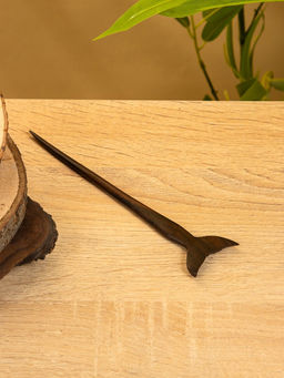 Шпилька для волос «Хвост русалки», 18×3 см, дерево Соно, тёмно-коричневая