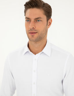 Beyaz Slim Fit Arm_rl_ Uzun Kollu G_mlek