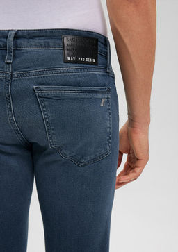 James Mavi Pro Puslu Vintage Koyu Mavi Jean Pantolon  фото 7