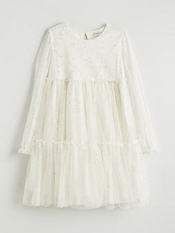 Bisiklet Yaka I??lt?l? K?z ?ocuk Elbise