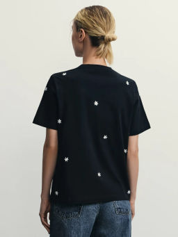 Футболка из хлопка с вышивкой / Zarina  фото 11