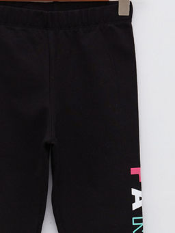 Beli Lastikli Yaz? Bask?l? Pamuklu K?z ?ocuk Uzun Tayt - Waikiki фото 3